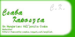 csaba kaposzta business card